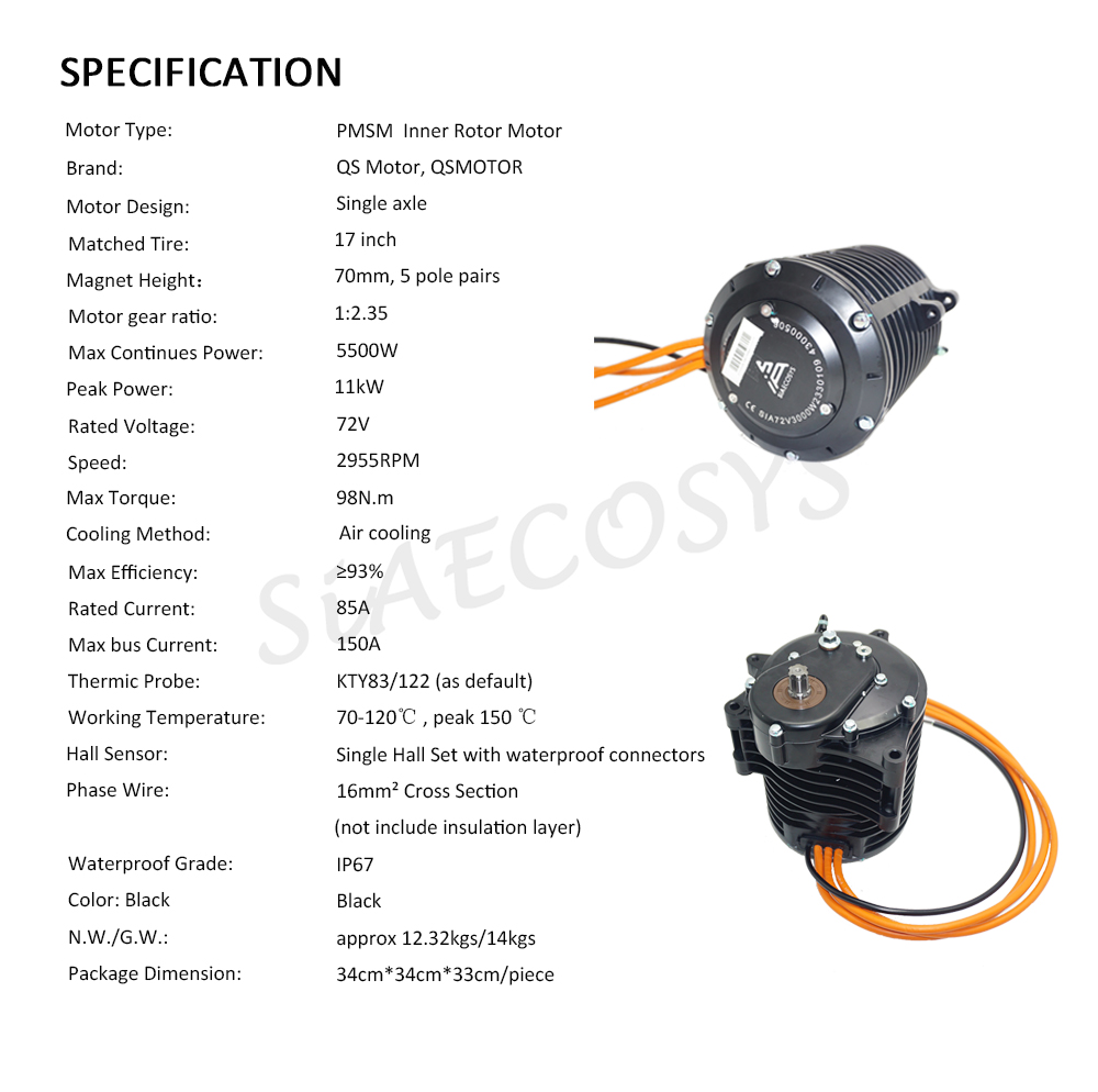 QSMOTOR QS138 70H V3 3000W 750 - đánh giá và giá Fardriver Nd72850 Controller